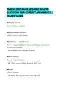 NUR 185 TEST BANK UPDATED SOLVED&NewLine;QUESTIONS AND CORRECT ANSWERS FULL&NewLine;REVIEW GUIDE