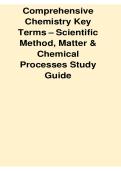Comprehensive Chemistry Key Terms Scientific Method Matter and Chemical Processes Study Guide 2025&sol; 2026 Chemistry Vocabulary and Core Concepts Reviews LATEST
