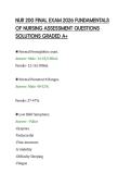 NUR 200 FINAL EXAM 2026 FUNDAMENTALS&NewLine;OF NURSING ASSESSMENT QUESTIONS&NewLine;SOLUTIONS GRADED A&plus;