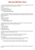West Coast EMT Block 4 Exam Questions And Answers VERIFIED&NewLine;