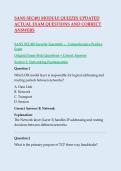 SANS SEC401 Module Quizzes UPDATED ACTUAL Exam Questions and CORRECT Answers