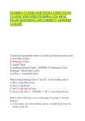 FLORIDA CLAIMS ADJUSTER LATEST EXAM CLAIMS ADJUSTER &lpar;FLORIDA&rpar; 270&plus; REAL EXAM QUESTIONS AND CORRECT ANSWERS AGRADE 
