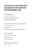 NUR 205 EXAM 3 2026 CERTIFICATION&NewLine;EVALUATION TEST PAPER QUESTIONS&NewLine;SOLUTIONS GRADED A PLUS