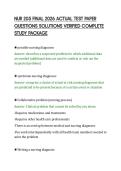 NUR 205 FINAL 2026 ACTUAL TEST PAPER&NewLine;QUESTIONS SOLUTIONS VERIFIED COMPLETE&NewLine;STUDY PACKAGE
