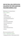 NUR 205 FINAL 2026 CERTIFICATION&NewLine;EVALUATION TEST PAPER QUESTIONS&NewLine;SOLUTIONS GRADED A PLUS