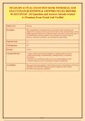 NCLEX RN ACTUAL EXAM TEST BANK WITH REAL AND&NewLine;EXACT EXAM QUESTIONS & ANSWERS NCLEX 2025&sol;2026&NewLine;NCLEX EXAM - 221 Questions and Answers Already Graded&NewLine;A&plus; Premium Exam Tested And Verified
