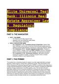 2026&sol;2027 Elite Universal Test Bank&colon; Illinois Real Estate Appraiser Law & Regulatory Compliance &lpar;SB3235 & USPAP Updated&rpar;