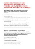 NUR 203 PEDIATRICS EXAM 1 2026 &vert; VERIFIED PRACTICE QUESTIONS & ANSWERS &vert; COMPLETE PEDS NURSING STUDY GUIDE WITH DETAILED RATIONALES