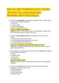 BSN 315 HESI PHARMACOLOGY II EXAM  &NewLine; WITH ACTUAL QUESTIONS AND ANSWERS WITH RATIONALES &NewLine;&NewLine;