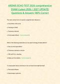 ARDMS ECHO TEST 2026 comprehensive EXAM &lpar;Latest 2026 2027 UPDATE&rpar; Questions & Answers 100- Correct