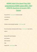 ARDMS Adult Echo Board Prep 2026 comprehensive EXAM &lpar;Latest 2026 2027 UPDATE&rpar; Questions & Answers 100- Correct&period;