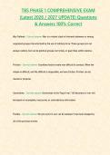 TBS PHASE 1 COMPREHENSIVE EXAM &lpar;Latest 2026 2027 UPDATE&rpar; Questions & Answers 100- Correct&period;