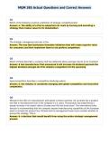 MQM 385 Actual Questions and Correct Answers