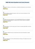 MQM 385 Actual Questions and Correct Answers