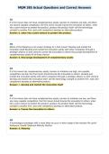 MQM 385 Actual Questions and Correct Answers