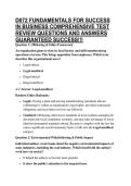 D072 FUNDAMENTALS FOR SUCCESS IN BUSINESS COMPREHENSIVE TEST REVIEW QUESTIONS AND ANSWERS GUARANTEED SUCCESS