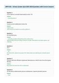 APHY 201 - Urinary System Quiz 2025-2026 Questions with Correct Answers