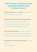 CMN 548 Module 5 Psychopharmacology &lpar;Latest 2026 2027&rpar;100- Correct Questions & Answers