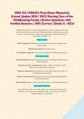 NSG 432 &sol; NSG432 Final &lpar;Exam Blueprint&rpar; &lpar;Latest Update 2026 &sol; 2027&rpar; Nursing Care of the Childbearing Family &vert; Review Questions with Verified Answers &vert; 100&percnt; Correct &vert; Grade A - GCU&NewLine;&NewLine;