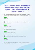 WGU C213 Final Exam&ndash; Accounting for Decision Maker Prep &lpar;Latest 2026&sol; 2027 Update&rpar; &vert; 100&percnt; Verified Questions & Answers &vert; Grade A&NewLine;