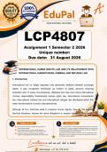 LCP4807 Assignment 1 &lpar;COMPLETE ANSWERS&rpar; Semester 2 2026 - DUE 31 August 2026