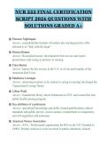 NUR 222 FINAL CERTIFICATION&NewLine;SCRIPT 2026 QUESTIONS WITH&NewLine;SOLUTIONS GRADED A&plus;