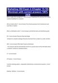 Marketing 350 Exam 4 &lpar;Chapter 15-18&rpar; Worsham with correct answers 100&percnt; 2026