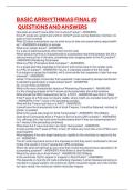 BASIC ARRHYTHMIA exam Questions and Answers 