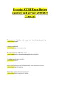 Fresenius CCHT Exam Review questions and answers 20262027 Grade A&plus;&NewLine;&NewLine;