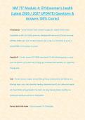 NM 717 Module 4 GYN women-s health &lpar;Latest 2026 2027 UPDATE&rpar; Questions & Answers 100- Correct