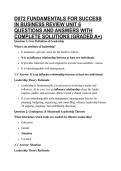 D072 FUNDAMENTALS FOR SUCCESS IN BUSINESS REVIEW UNIT 6 QUESTIONS AND ANSWERS WITH COMPLETE SOLUTIONS &lpar;GRADED A&plus;&rpar;