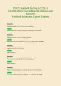 FDOT Asphalt Paving LEVEL 2&NewLine;Certification Evaluation Questions and&NewLine;Answers&NewLine;Verified Solutions Latest Update