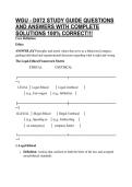WGU - D072 STUDY GUIDE QUESTIONS AND ANSWERS WITH COMPLETE SOLUTIONS 100&percnt; CORRECT&excl;&excl;&excl;