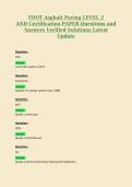 FDOT Asphalt Paving LEVEL 2 Exam Questions and Answers Verified Solutions Latest Update 4