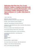 Testbank Medication Aide Ohio State Test &vert; Latest 2026&sol;2027 Exam Q&A with Verified Answers & Rationales &vert; OAC Curriculum&comma; 6 Rights&comma; Delegation by Nurse&comma; Approved Routes &vert; A&plus; Graded &vert; Ohio Board of Nursing&NewLine;&NewLine;