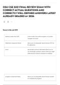 OSU CSE 2221 FINAL REVIEW EXAM WITH CORRECT ACTUAL QUESTIONS AND CORRECTLY WELL DEFINED ANSWERS LATEST ALREADY GRADED A&plus; 2026