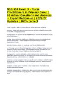 Testbank NSG 554 Exam 3 &ndash; Nurse Practitioners in Primary Care I &vert; 65 Actual Q&A with Expert Rationales &vert; 2026&sol;27 Update &vert; 100&percnt; Correct &vert; Verified Answers&NewLine;&NewLine;