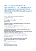 Testbank NUR 242 Medical-Surgical Nursing Exam 2 &vert; Galen College of Nursing &vert; Latest Complete Q&A with Verified Answers & Rationales &vert; Med-Surg Nursing Practice Test &vert; A&plus; Graded Study Guide&NewLine;&NewLine;