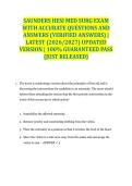 SAUNDERS HESI MED SURG EXAM WITH ACCURATE QUESTIONS AND ANSWERS &lpar;VERIFIED ANSWERS&rpar; &vert; LATEST &lpar;2026&sol;2027&rpar; UPDATED VERSION &vert; 100&percnt; GUARANTEED PASS &lbrace;JUST RELEASED&rcub;
