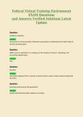 Federal Virtual Training Environment&NewLine;EXAM Questions&NewLine;and Answers Verified Solutions Latest&NewLine;Update