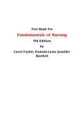 Test Bank For&NewLine;Fundamentals of Nursing&NewLine;9th Edition &NewLine;by&NewLine;Carol Taylor&comma; Pamela Lynn&comma; Jennifer &NewLine;Bartlett