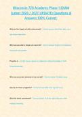 Wisconsin 720 Academy Phase 1 EXAM &lpar;Latest 2026 2027 UPDATE&rpar; Questions & Answers 100- Correct