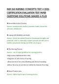 NUR 265 NURSING CONCEPTS TEST 4 2026&NewLine;CERTIFICATION EVALUATION TEST PAPER&NewLine;QUESTIONS SOLUTIONS GRADED A PLUS