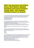 Testbank ENPC Test Questions 6th Edition Actual 2026 Newest Updated Questions and Correct Answers &lpar;Latest 2026 &sol; 2027 Update&rpar; &lpar;Verified Answers by Expert&rpar;&NewLine;