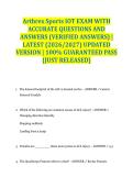 Arthrex Sports IOT EXAM WITH ACCURATE QUESTIONS AND ANSWERS &lpar;VERIFIED ANSWERS&rpar; &vert; LATEST &lpar;2026&sol;2027&rpar; UPDATED VERSION &vert; 100&percnt; GUARANTEED PASS &lbrace;JUST RELEASED&rcub;