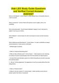 Utah LEO Study Guide Questions and Verified Correct Answers 2026&sol;2027