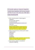 BC Structural Pesticide Applicator Certificate Practice Exam Questions With Correct ANSWERs &lpar;Verified&rpar; Plus Rationales 2026 Q&A EXAM with Questions and Answers&sol;Plus a Rationale Updated 2026 A&plus;&sol;Instant Download PDF 