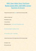 PADI&comma; Open Water Diver&comma; Final Exam Review &lpar;Latest 2026 2027&rpar;100- Correct Questions & Answers