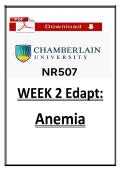 NR 507 Week 2 Study Guide Anemia Questions and Answers&NewLine;
