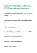 Top Controlled Substances &lpar;Alabama MPJE&rpar; exam with correct answers
